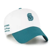MLB White/Teal Seattle Mariners Contemporary Tonal Clean Up Adjustable Hat