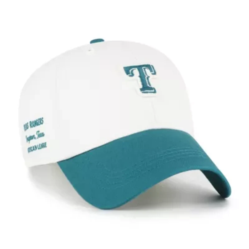 MLB White/Teal Texas Rangers Contemporary Tonal Clean Up Adjustable Hat