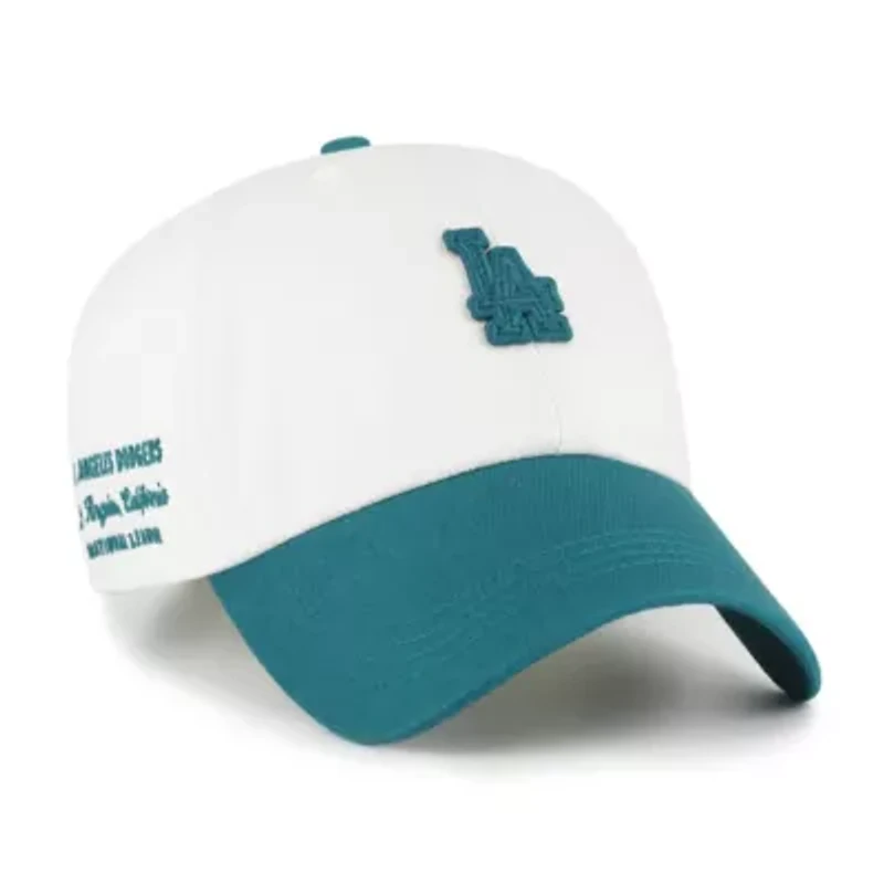 MLB White/Teal Los Angeles Dodgers Contemporary Tonal Clean Up Adjustable Hat