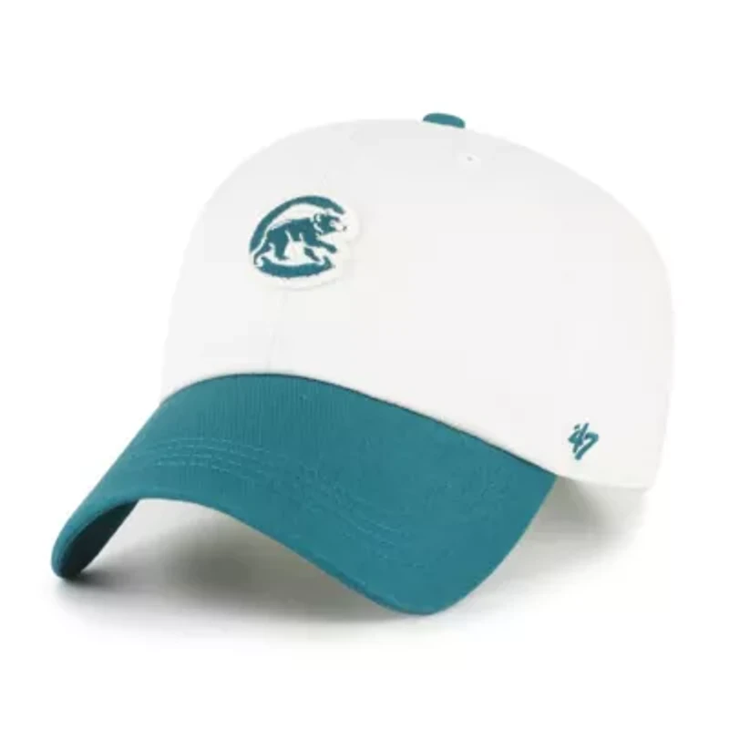 MLB White/Teal Chicago Cubs Contemporary Tonal Clean Up Adjustable Hat
