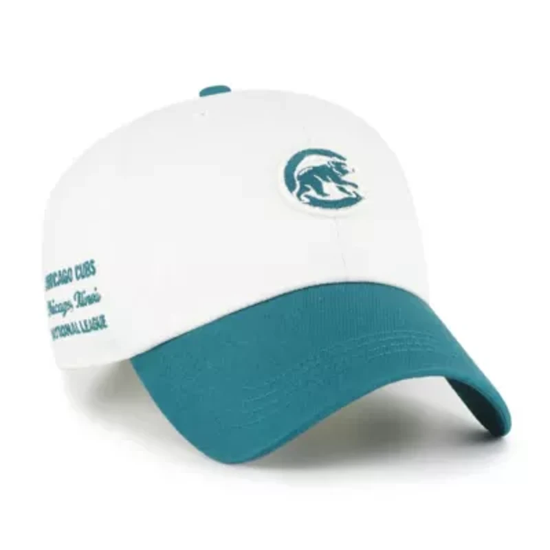 MLB White/Teal Chicago Cubs Contemporary Tonal Clean Up Adjustable Hat