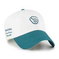 MLB White/Teal Milwaukee Brewers Contemporary Tonal Clean Up Adjustable Hat