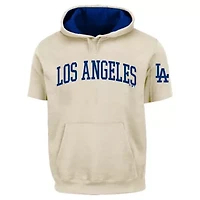 MLB Fanatics Cream/Royal Los Angeles Dodgers Big & Tall Contrast Short Sleeve Hoodie