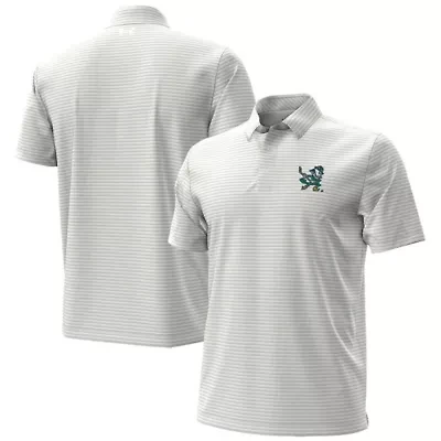 NCAA Under Armour Notre Dame Fighting Irish Hockey Leprechaun Drive Micro Groove Stripe Polo