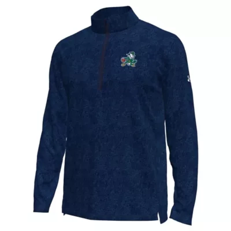 NCAA Under Armour Notre Dame Fighting Irish Basketball Leprechaun Tech Quarter-Zip Top
