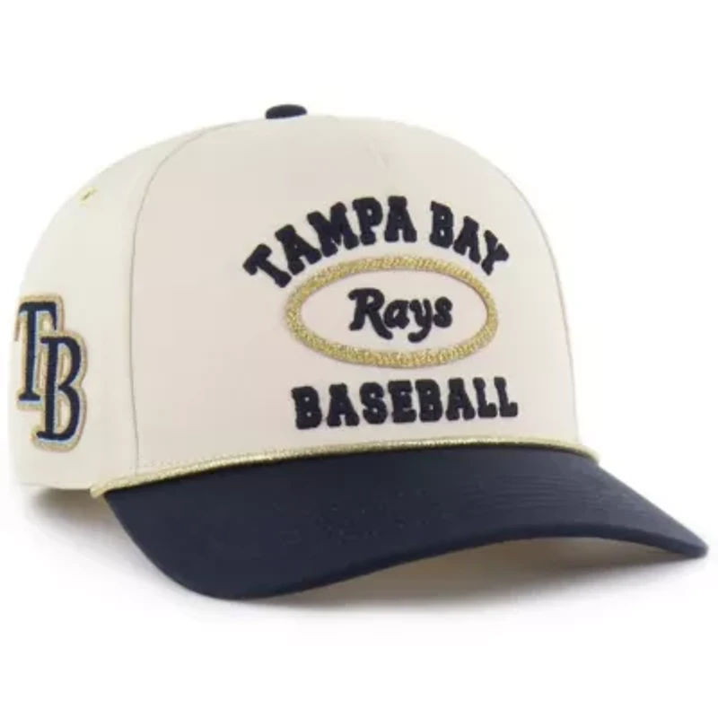 MLB x Lane Natural/Navy Tampa Bay Rays Glitter Rope Hitch Adjustable Hat