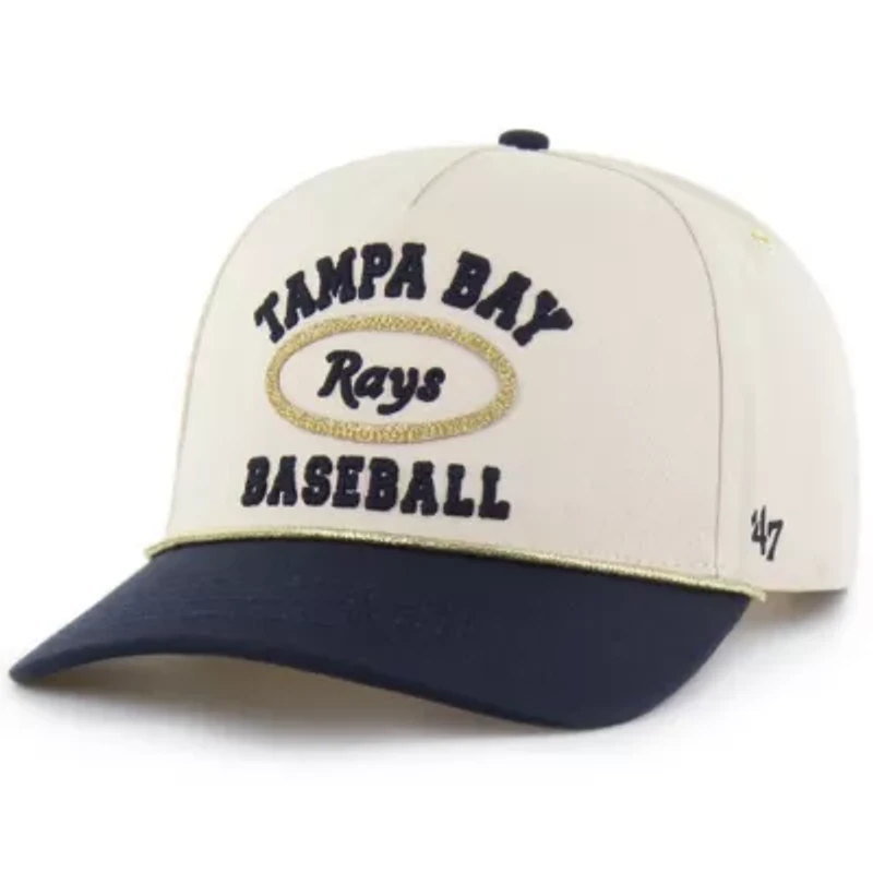 MLB x Lane Natural/Navy Tampa Bay Rays Glitter Rope Hitch Adjustable Hat