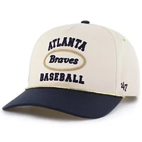 MLB x Lane Natural/Navy Atlanta Braves Glitter Rope Hitch Adjustable Hat