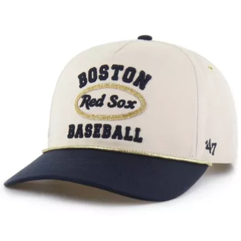 Boston Red Sox MLB x Lane Natural/Navy Boston Sox Glitter Rope Hitch Adjustable Hat