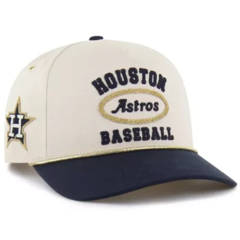 MLB x Lane Natural/Navy Houston Astros Glitter Rope Hitch Adjustable Hat