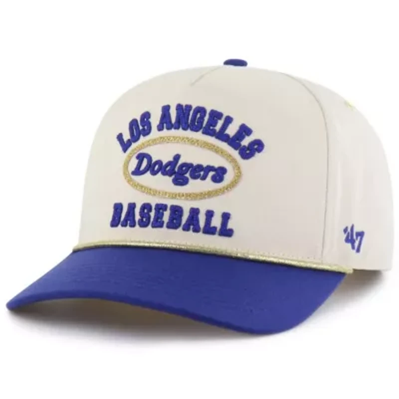 MLB x Lane Natural/Royal Los Angeles Dodgers Glitter Rope Hitch Adjustable Hat
