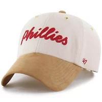 MLB x Lane Natural/Tan Philadelphia Phillies Script Charm Clean Up Adjustable Hat