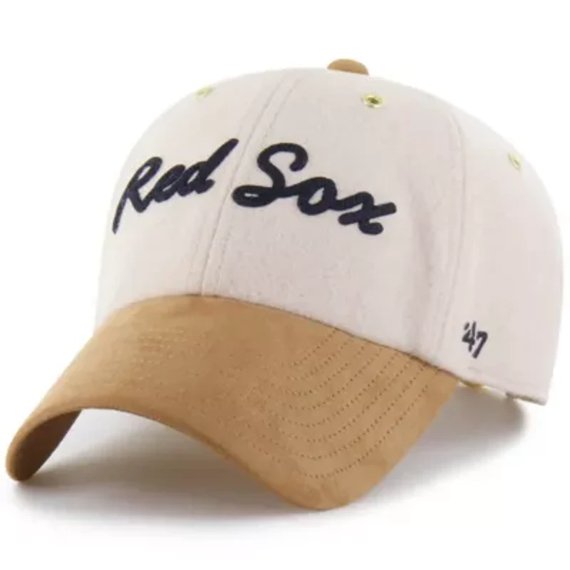 Boston Red Sox MLB x Lane Natural/Tan Boston Sox Script Charm Clean Up Adjustable Hat
