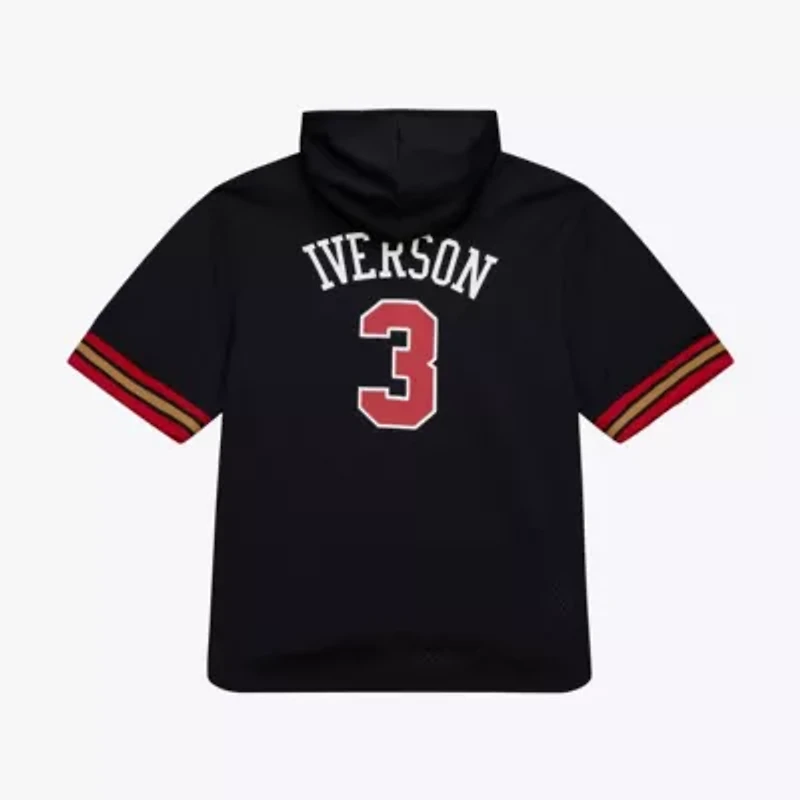 NBA Allen Iverson Philadelphia 76ers Mesh Name & Number Short Sleeve Hoodie