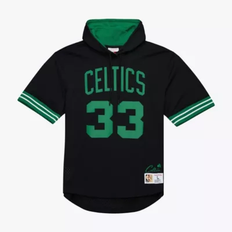 NBA Larry Bird Boston Celtics Mesh Name & Number Short Sleeve Hoodie