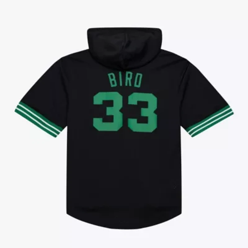 NBA Larry Bird Boston Celtics Mesh Name & Number Short Sleeve Hoodie