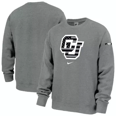 NCAA Nike Colorado Buffaloes Coach Prime Veteran's Day Club Fleece Crewneck Sweatshirt