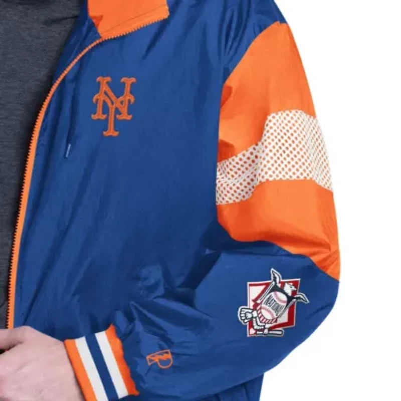 MLB Pro Player Royal/Orange New York Mets Legacy Lightweight Full-Zip Hooded Jacket