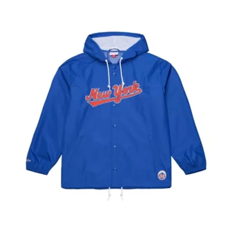 MLB New York Mets Full-Snap Hooded Coaches Jacket