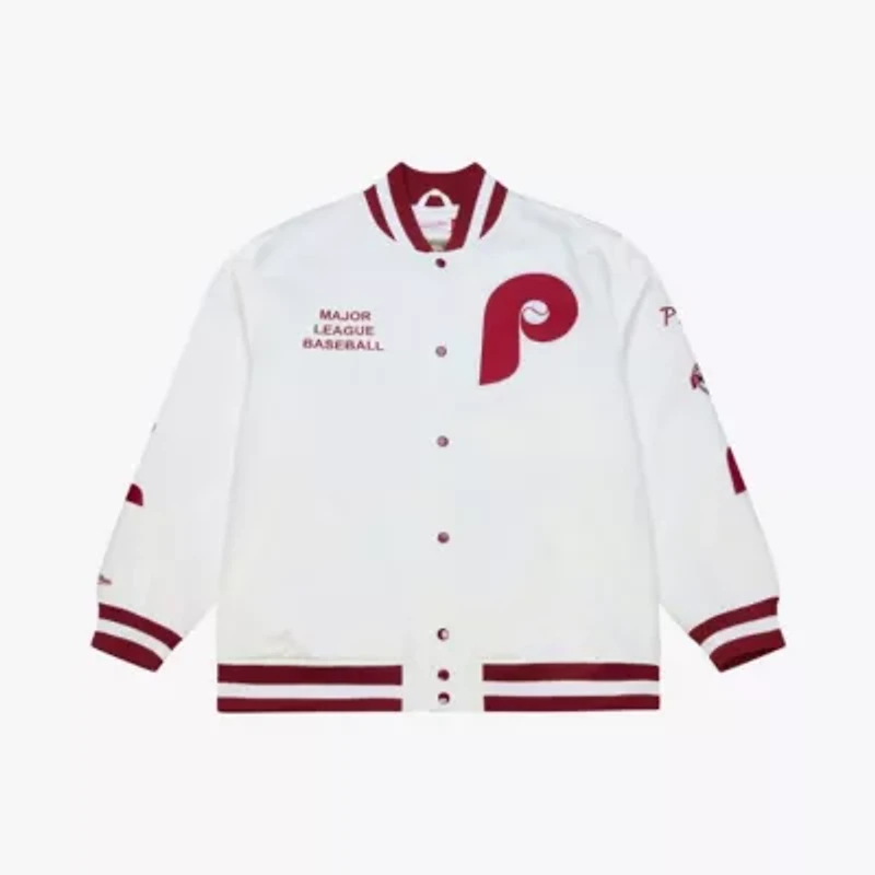 MLB Philadelphia Phillies Cooperstown Collection Arctic Lightweight Satin Full-Snap Jacket