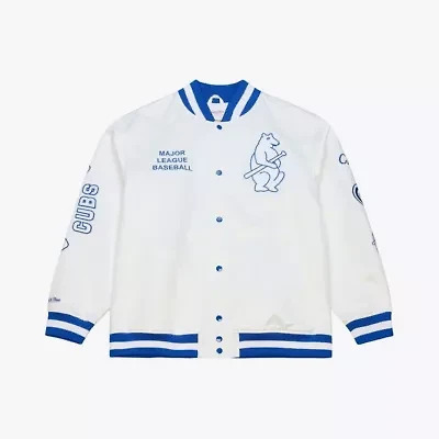 MLB Chicago Cubs Cooperstown Collection Arctic Lightweight Satin Full-Snap Jacket