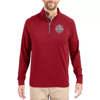 NCAA Indiana Hoosiers Football Playoff 2025 National s Adapt Eco Knit Stretch Raglan Quarter-Zip Pullover