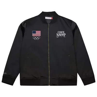 Olympics Team USA Coach Snoop Satin Full-Zip Bomber Jacket