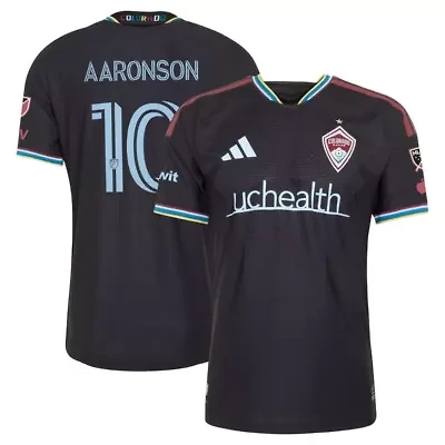 MLS Paxten Aaronson Colorado Rapids 2026 Colorful On-Field Authentic Patch Jersey