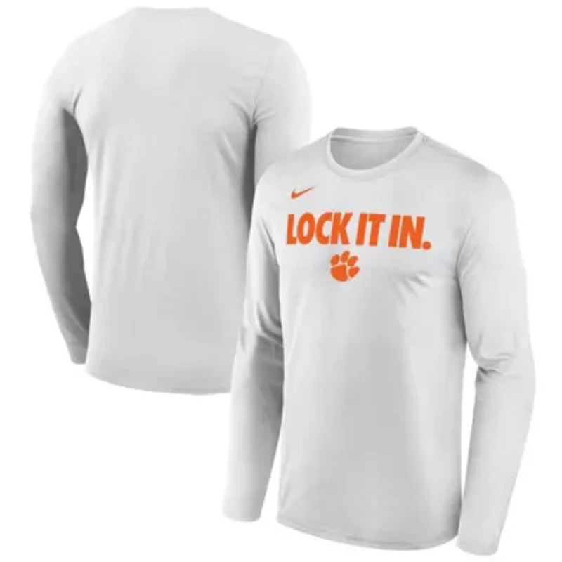 NCAA Nike Clemson Tigers 2026 On-Court Bench Long Sleeve T-Shirt
