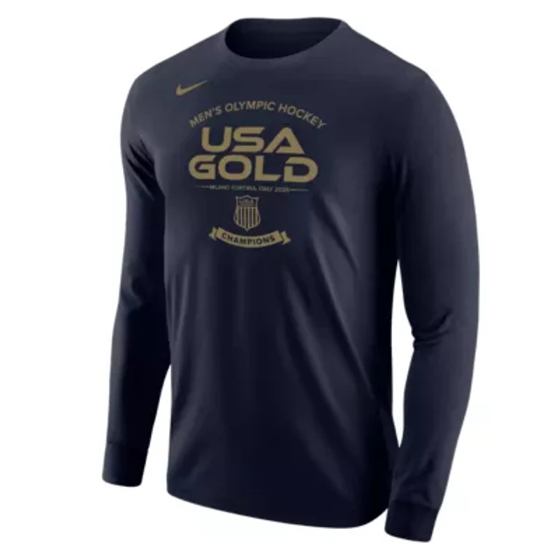 NHL Nike USA Hockey 2026 Winter Olympics Medal Core Long Sleeve T-Shirt