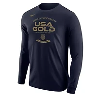 NHL Nike USA Hockey 2026 Winter Olympics Medal Core Long Sleeve T-Shirt