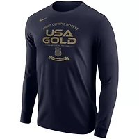 NHL Nike USA Hockey 2026 Winter Olympics Medal Roster Long Sleeve T-Shirt