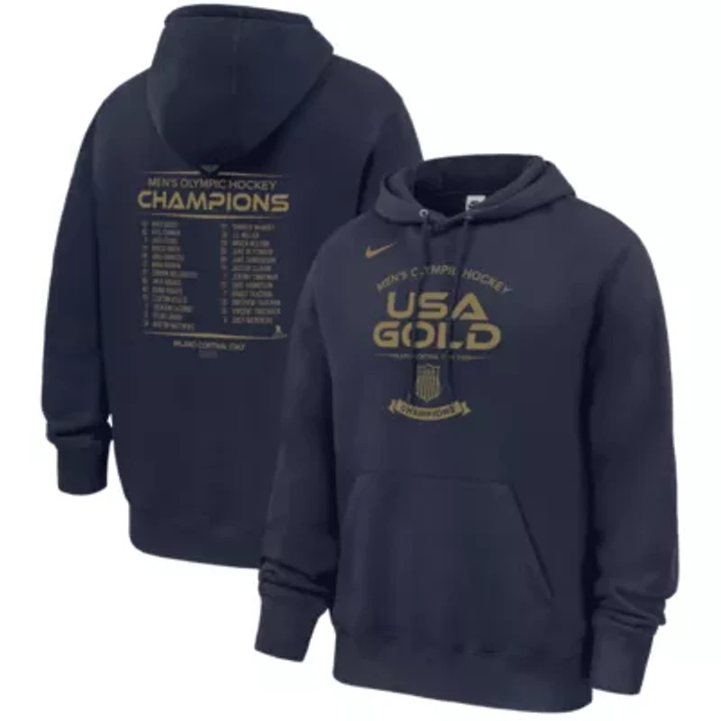 NHL Nike USA Hockey 2026 Winter Olympics Medal Roster Club Fleece Hoodie