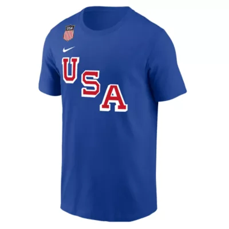 Olympics Nike Connor Hellebuyck USA Hockey Name & Number T-Shirt