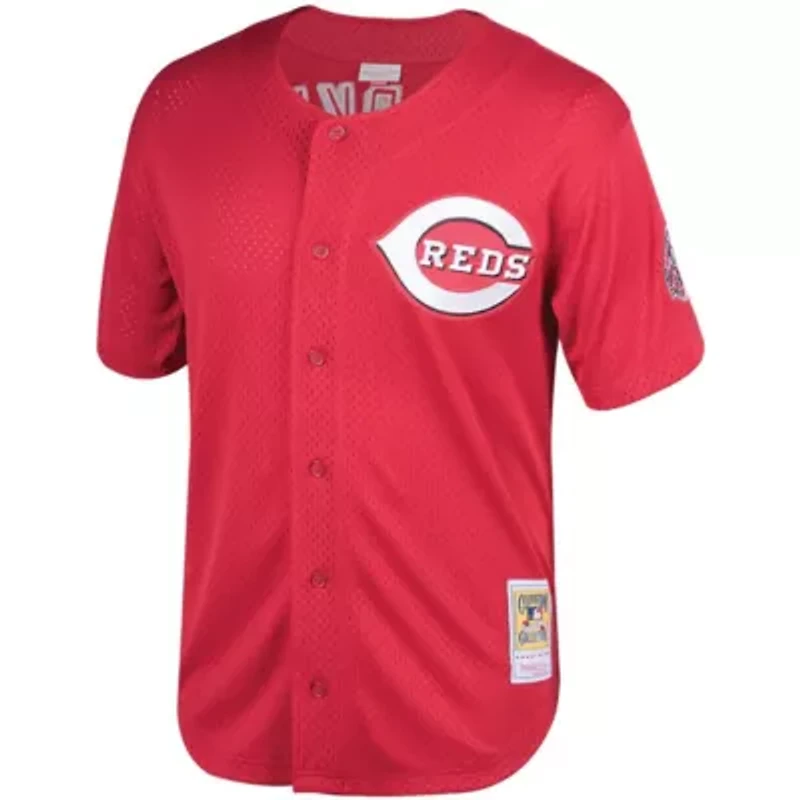 Cincinnati Reds MLB Barry Larkin Throwback Cooperstown Mesh Batting Practice Jersey