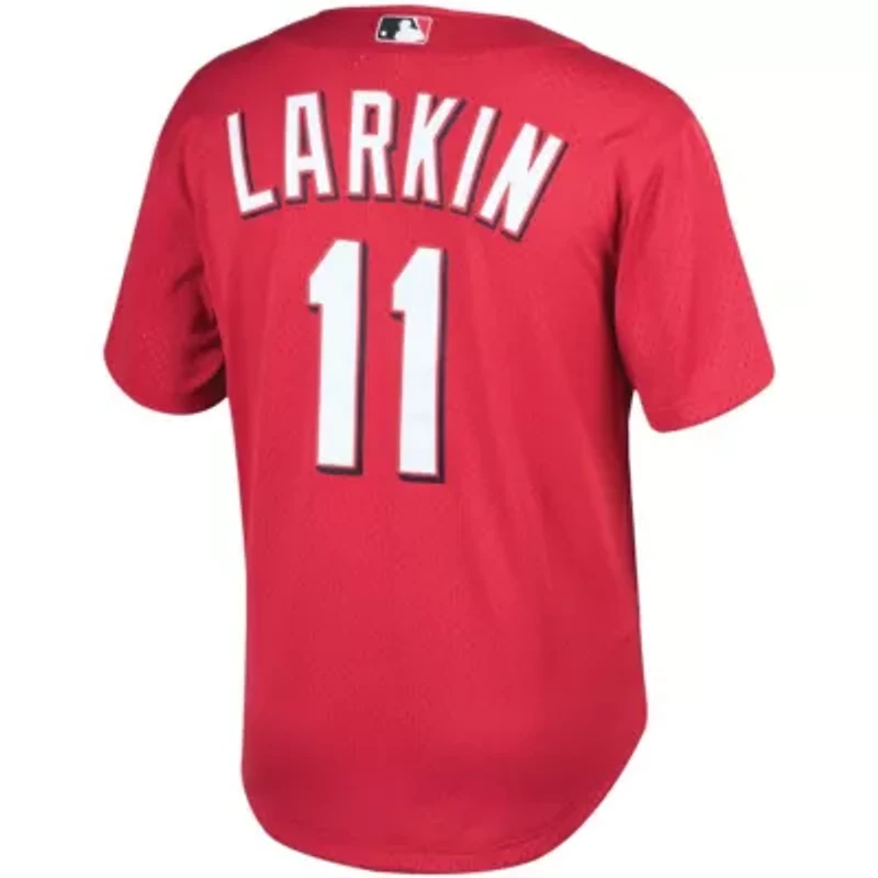 Cincinnati Reds MLB Barry Larkin Throwback Cooperstown Mesh Batting Practice Jersey