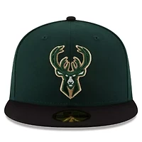 NBA Green/Black Milwaukee Bucks Official Team Color 2Tone 59FIFTY Fitted Hat
