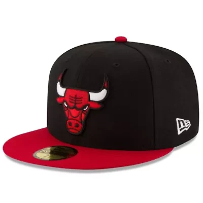 NBA Black/Red Chicago Bulls Official Team Color 2Tone 59FIFTY Fitted Hat