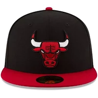 NBA Black/Red Chicago Bulls Official Team Color 2Tone 59FIFTY Fitted Hat