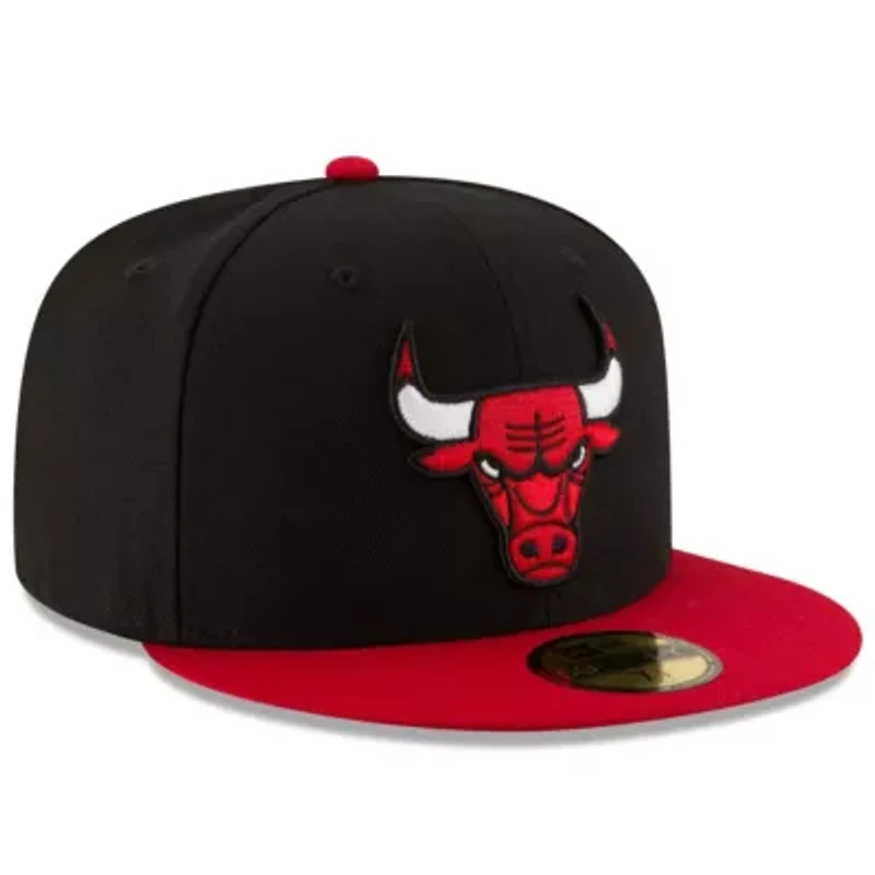 NBA Black/Red Chicago Bulls Official Team Color 2Tone 59FIFTY Fitted Hat