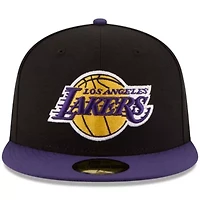 NBA Black/Purple Los Angeles Lakers Official Team Color 2Tone 59FIFTY Fitted Hat
