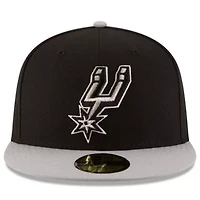 NBA Black/Gray San Antonio Spurs Official Team Color 2Tone 59FIFTY Fitted Hat