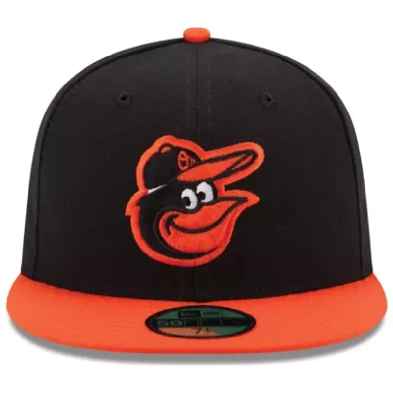 MLB Black/Orange Baltimore Orioles Road Authentic Collection On-Field 59FIFTY Fitted Hat