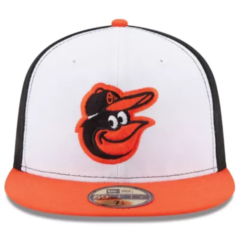 MLB White/Orange Baltimore Orioles Home Authentic Collection On-Field 59FIFTY Fitted Hat