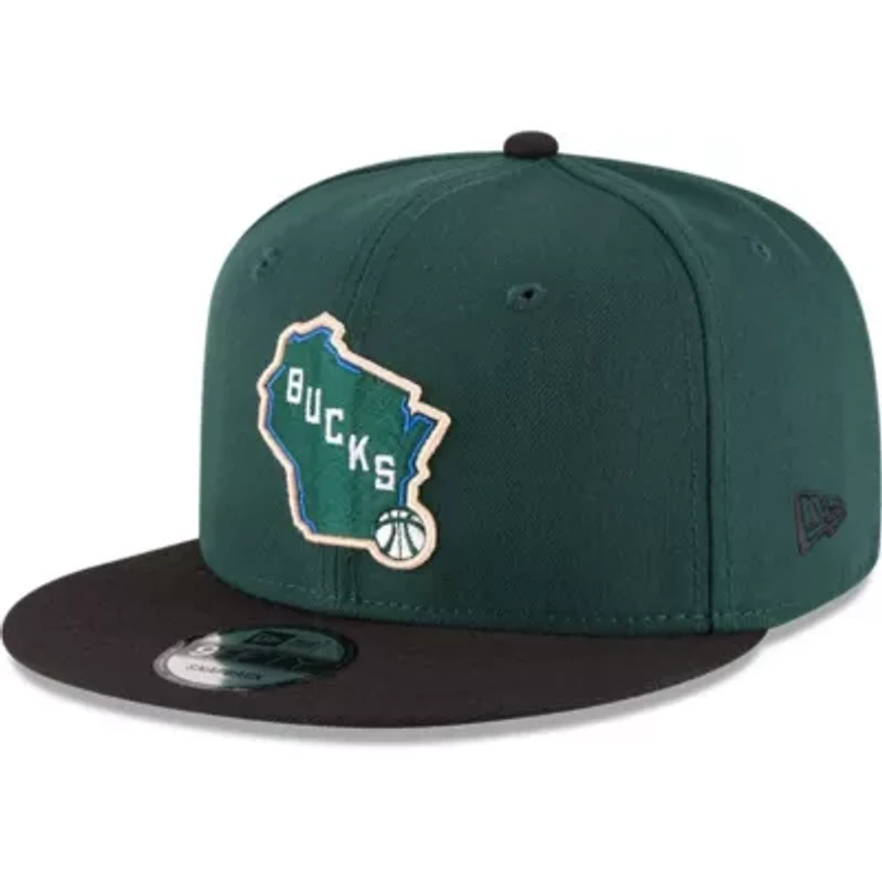 NBA Hunter Green/Black Milwaukee Bucks 2-Tone 9FIFTY Adjustable Snapback Hat