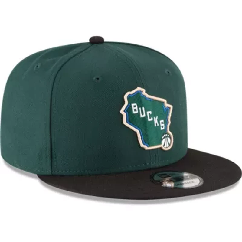 NBA Hunter Green/Black Milwaukee Bucks 2-Tone 9FIFTY Adjustable Snapback Hat