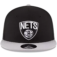 NBA Black/Gray Brooklyn Nets 2-Tone 9FIFTY Adjustable Snapback Hat
