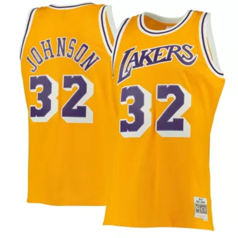 NBA Magic Johnson Los Angeles Lakers 1984/85 Hardwood Classics Swingman Jersey