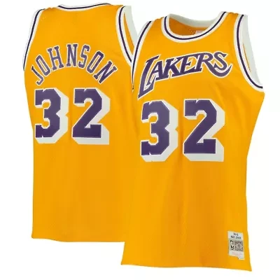NBA Magic Johnson Los Angeles Lakers 1984/85 Hardwood Classics Swingman Jersey