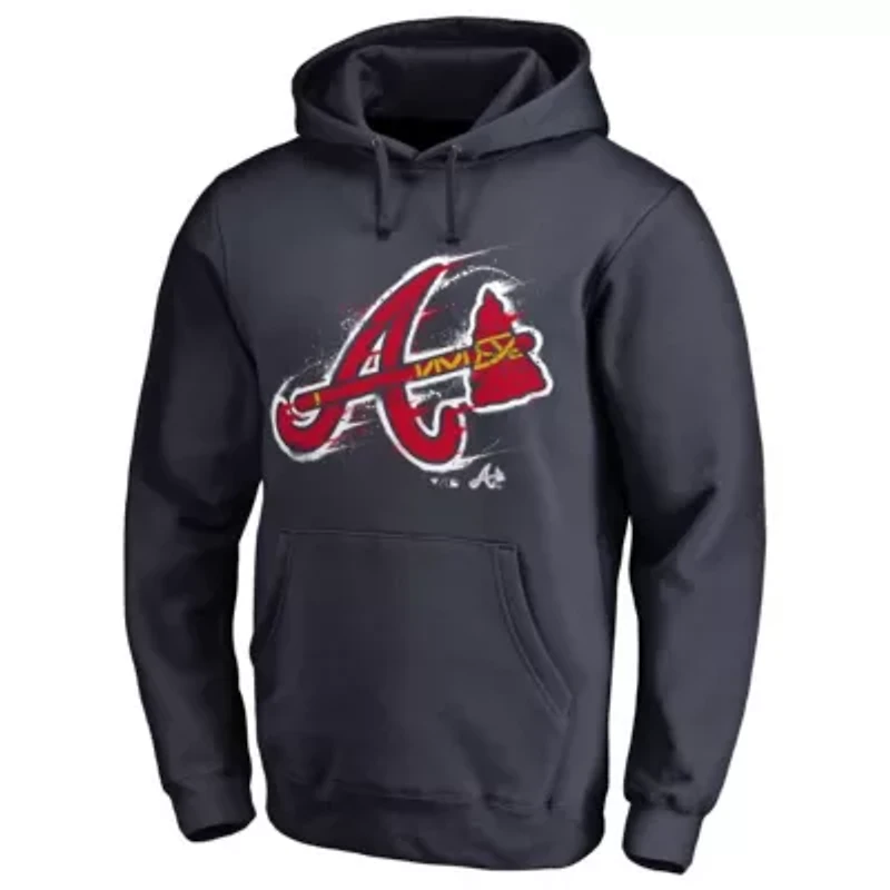 MLB Atlanta Braves Splatter Logo Pullover Hoodie